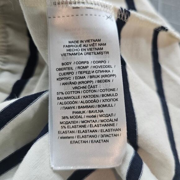 Lauren Ralph Lauren Midi Dress Women Large White Striped Y2K Sleeveless Preppy - Picture 10 of 10